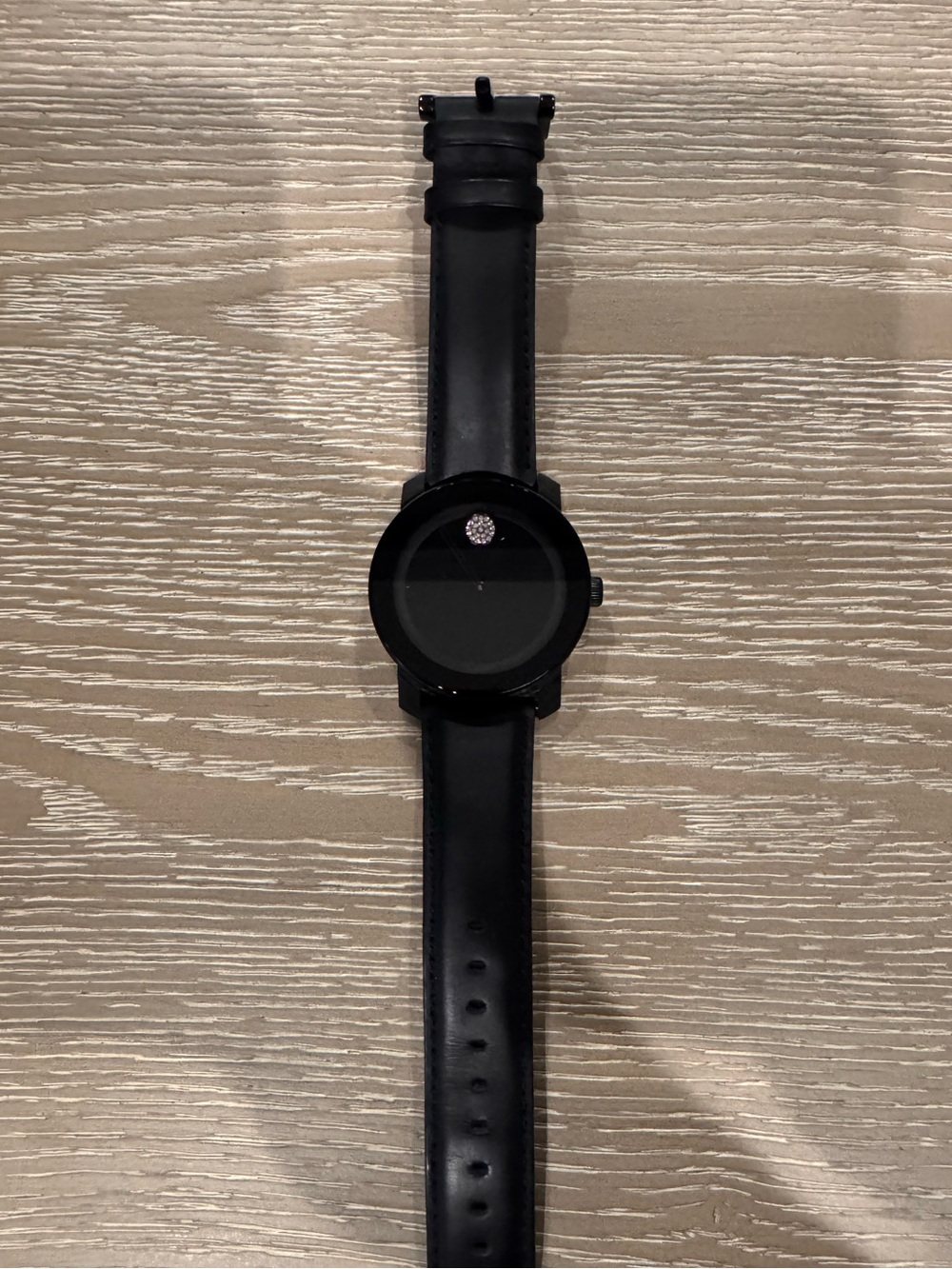 Movado Bold with Swarovski Crystal at 12 o’clock   Sleek and elegant